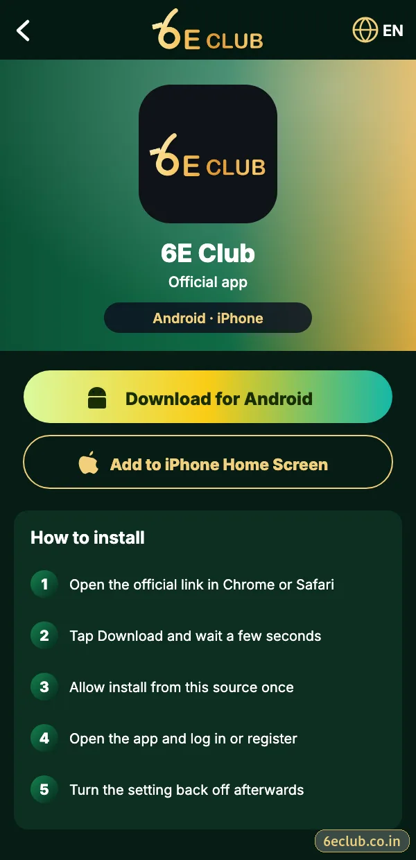 6E Club app download
